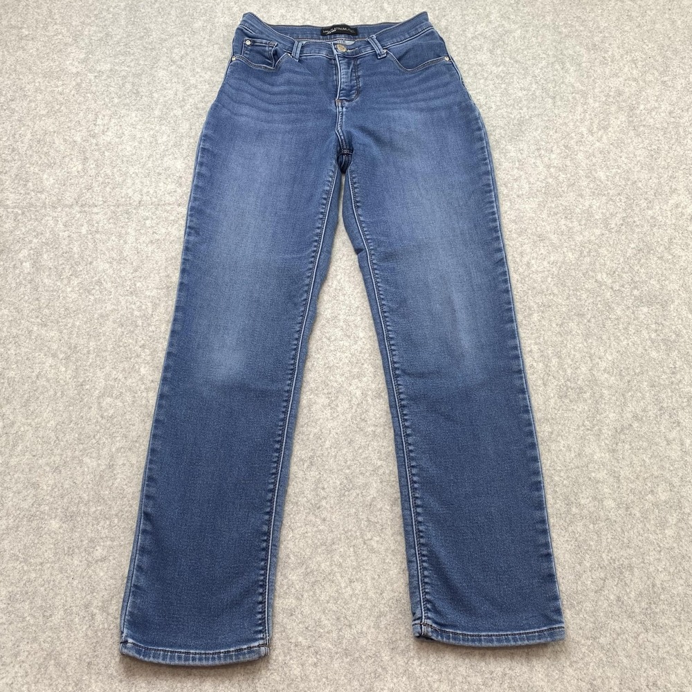 Lee Platinum Label Womens 12 Straight Jeans (24x26) Blue Medium Wash Stretch